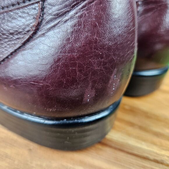 SAS Simplify Moc Toe Comfort Slip On Loafer Leather Burgundy Wine Women's 9.5 N - Picture 5 of 10